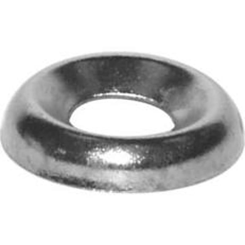 Reliable FCN8MR Finishing Cup Washer, 0.22 mm ID, 0.543 mm OD, 0.11 mm Thick, Steel, Nickel, 16/PK – image 1