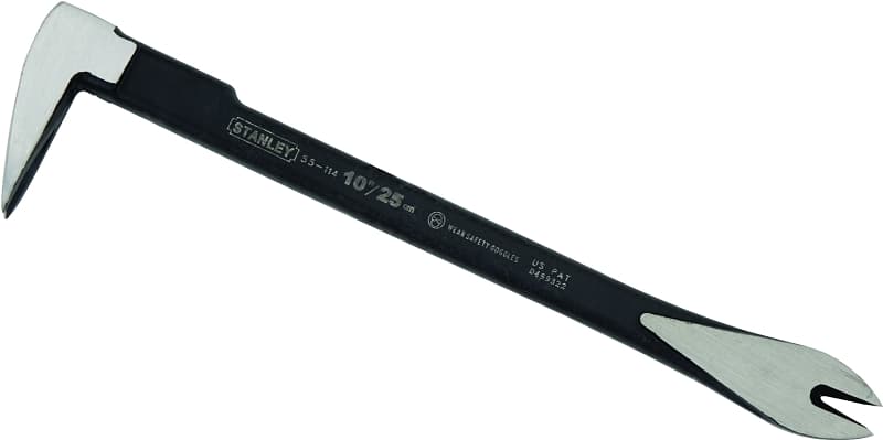 STANLEY 55-114 Claw Bar, 10 in L, Beveled Tip, HCS, 1-1/2 in Dia, 4 in W – image 1