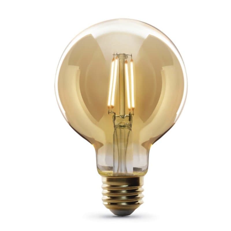 Feit Electric G25/VG/LED Filament LED Bulb, Decorative, Globe, G25 Lamp, 60 W Equivalent, E26 Lamp Base, Dimmable, Amber – image 1