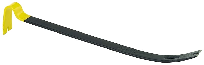 STANLEY 55-526 Pry Bar, 21 in L, Slotted Tip, 1-3/4 in W Tip, HCS, Black/Yellow, 1-3/4 in Dia – image 1