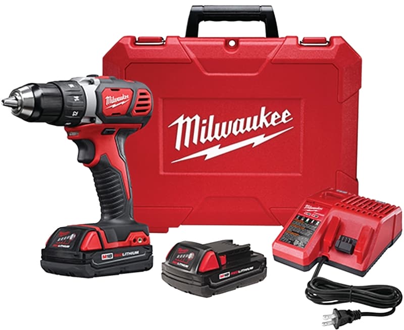 Milwaukee 2606-22CT Drill/Driver Kit, Battery Included, 18 V, 1.5, 3 Ah, 1/2 in Chuck, Keyless Chuck – image 1