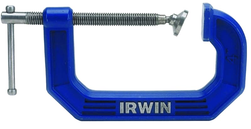 Irwin 225104 C-Clamp, 900 lb Clamping, 4 in Max Opening Size, 3 in D Throat, Steel Body, Blue Body – image 1