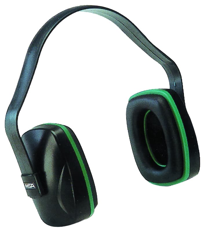MSA 10004293 Ear Muffs, 22 dB NRR, Plastic, Black/Green – image 1