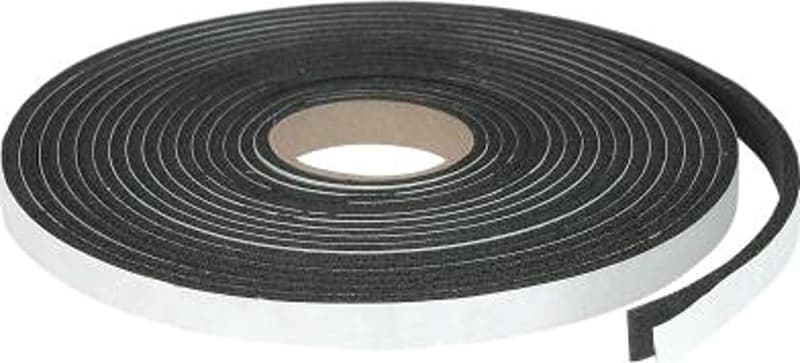 Climaloc Plus CF21007 Foam Tape, 1/2 in W, 10 ft L, 1/2 in Thick, Sponge Rubber, Black – image 1