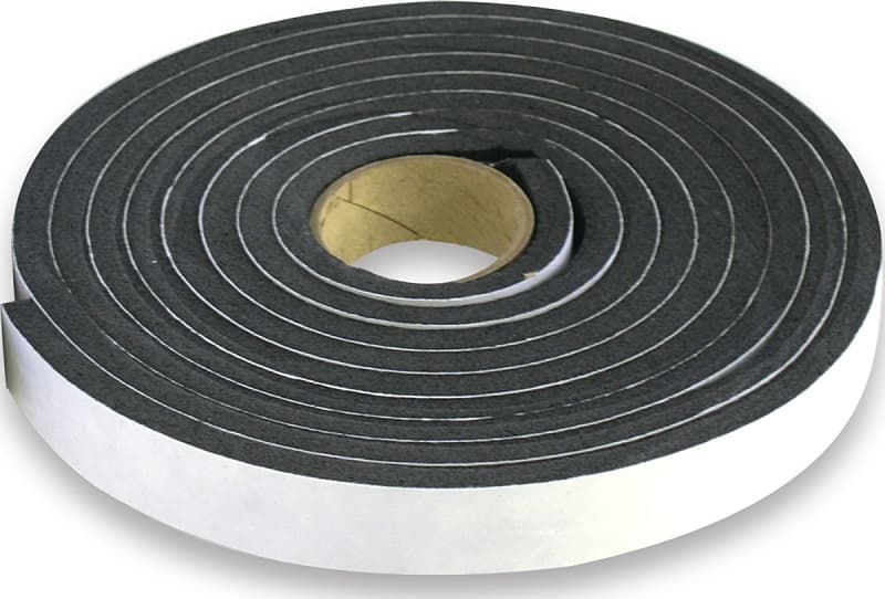 Climaloc CF12015 Foam Tape, 1 in W, 15 ft L, 1/2 in Thick, Polyethylene, Black – image 1