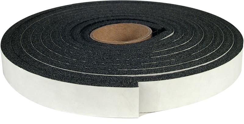 Climaloc CF12009 Foam Tape, 3/4 in W, 9.8 ft L, 1/4 in Thick, Polyethylene, Black – image 1