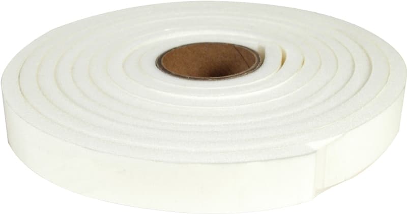 Climaloc CF12013 Foam Tape, 3/4 in W, 9.8 ft L, 1/4 in Thick, Polyethylene, White – image 1