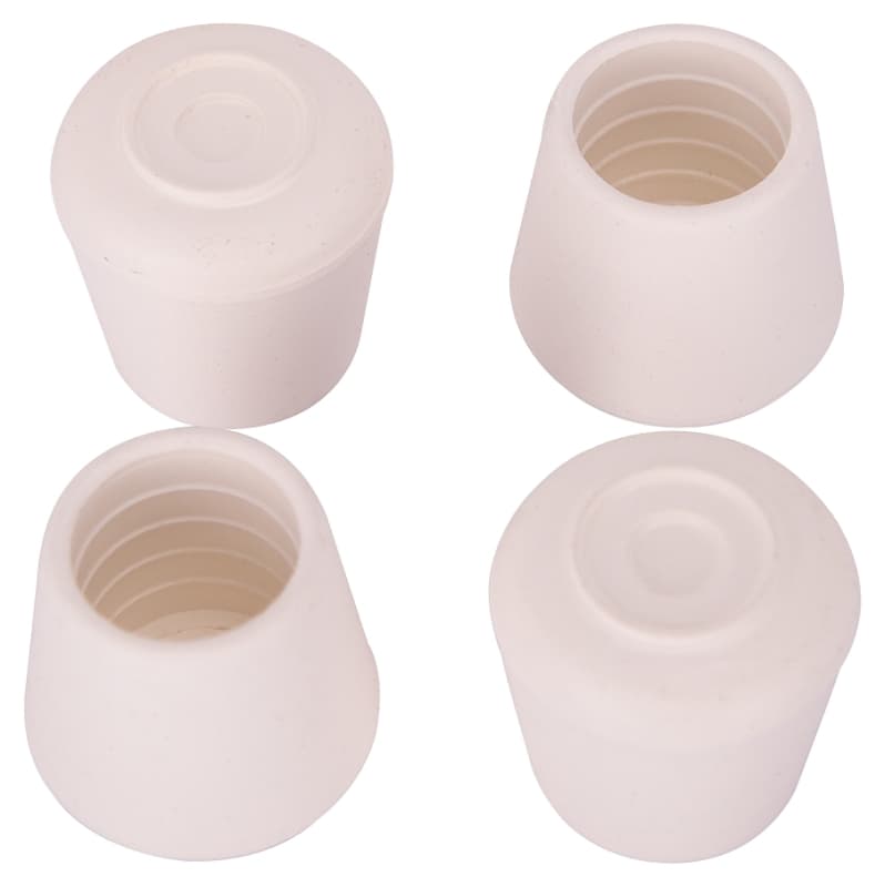 ProSource FE-50645-PS Furniture Leg Tip, Round, Rubber, White, 1 in Dia, 1-1/2 in H – image 1