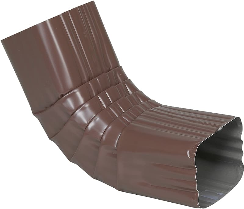 Amerimax 2526419 Gutter Front Elbow, Aluminum, Brown – image 1