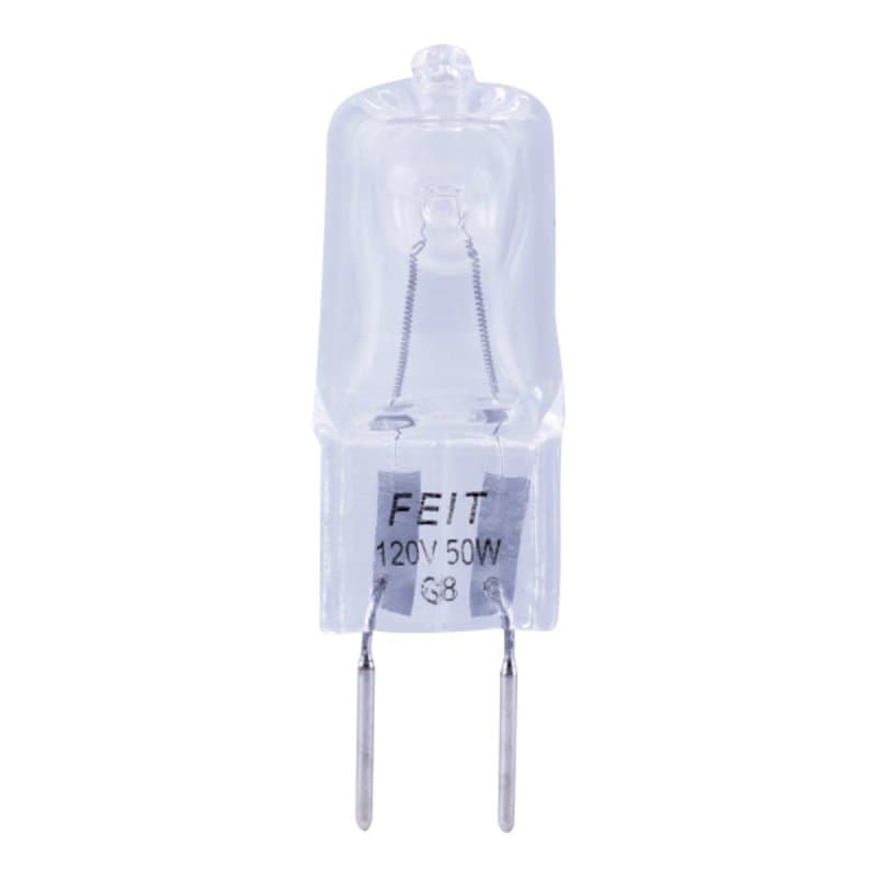 Feit Electric BPQ50/G8/CAN Halogen Bulb, 50 W, G8 Lamp Base, JCD T4 Lamp, 3000 K Color Temp, 2000 hr Average Life – image 1