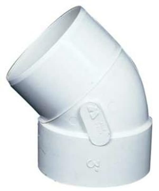 IPEX 040404 Pipe Elbow, 4 in, Hub x Spigot, 45 deg Angle, PVC – image 1
