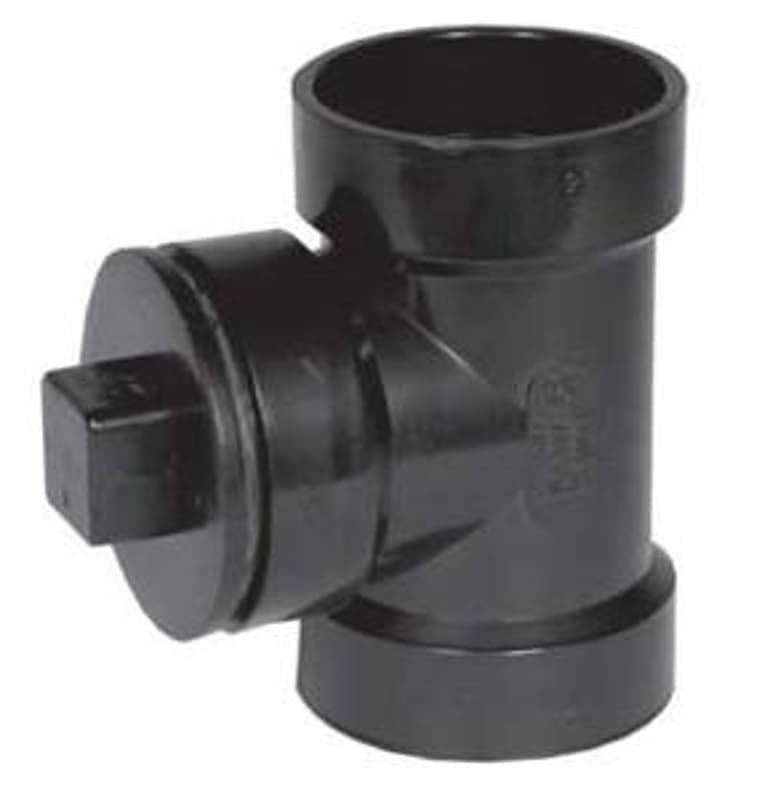 IPEX 027148 Cleanout Tee with Plug, 4 x 3 in, Hub x Hub x FPT, SCH 40 Schedule – image 1