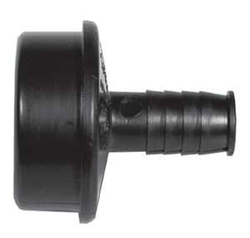 IPEX 027278 Dishwasher Pipe Adapter, 1-1/2 x 1/2 in, Spigot x Barb, ABS, Black – image 1