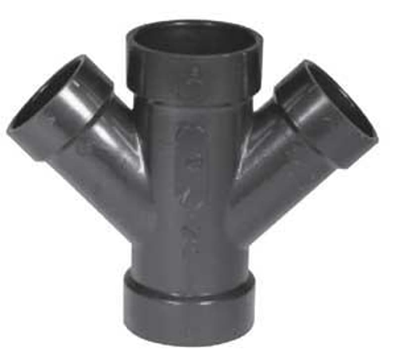 IPEX 027214 Double Pipe Wye, 3 x 3 x 2 x 2 in, Hub, ABS, SCH 40 Schedule – image 1