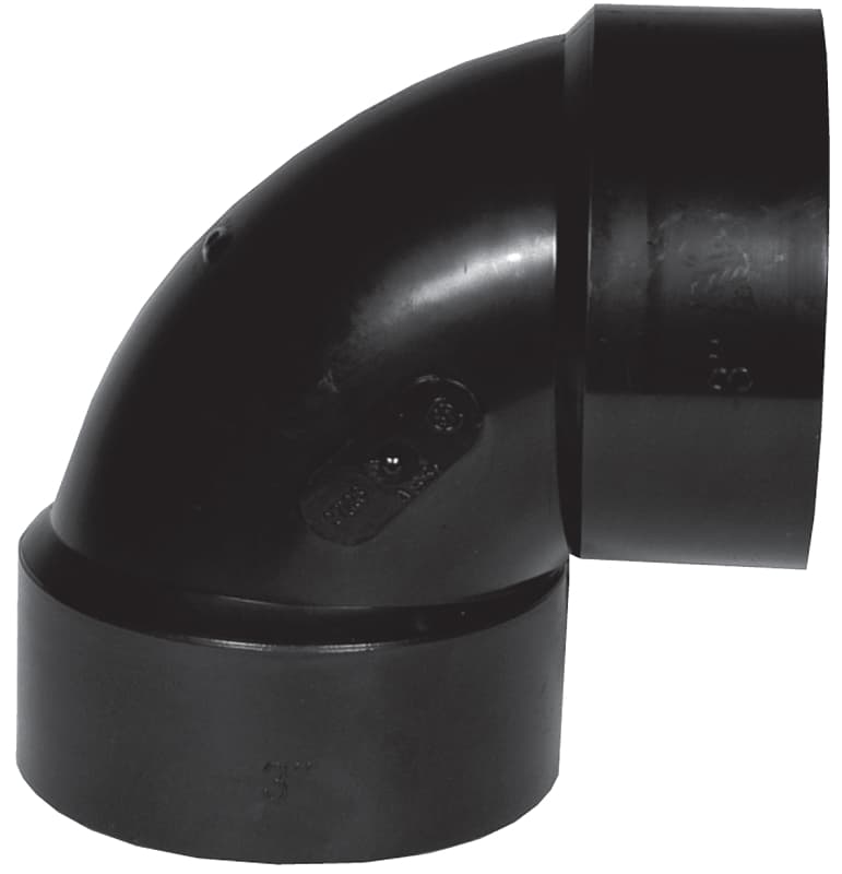 IPEX 027125 Pipe Elbow, 3 in, Hub, 90 deg Angle, ABS, SCH 40 Schedule – image 1