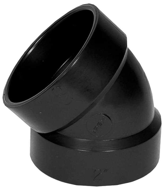 IPEX 027241 Pipe Elbow, 1-1/2 in, Hub, 45 deg Angle, ABS, SCH 40 Schedule – image 1