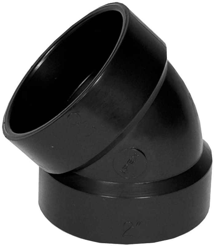 IPEX 027242 Pipe Elbow, 2 in, Hub, 45 deg Angle, ABS, SCH 40 Schedule – image 1