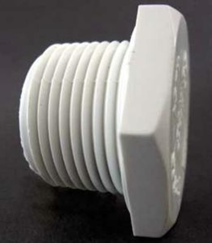 Xirtec 140 435622 Pipe Plug, 1/2 in, MPT, PVC, White, SCH 40 Schedule – image 1