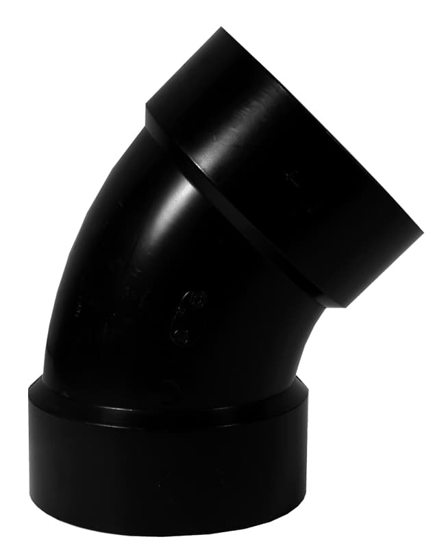 IPEX 027244 Pipe Elbow, 4 in, Hub, 45 deg Angle, ABS, SCH 40 Schedule – image 1