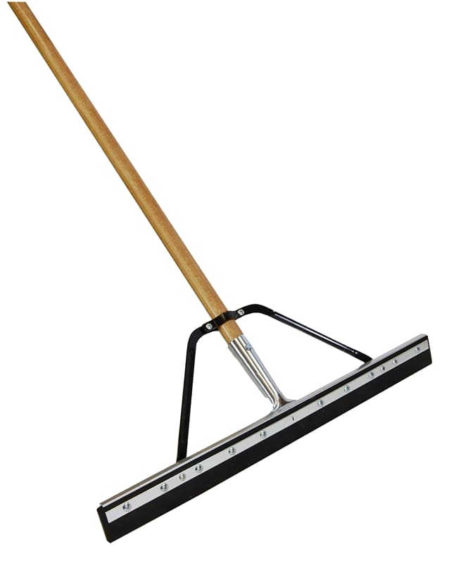 Quickie 016HDSU Floor Squeegee, 24 in Blade, Flat Blade, Rubber Blade, Wood Handle – image 1