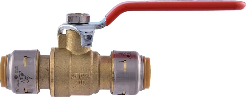 SharkBite UR22222 Ball Valve, 1/2 in Connection, Push-Fit, 250 psi Pressure, Brass Body – image 1