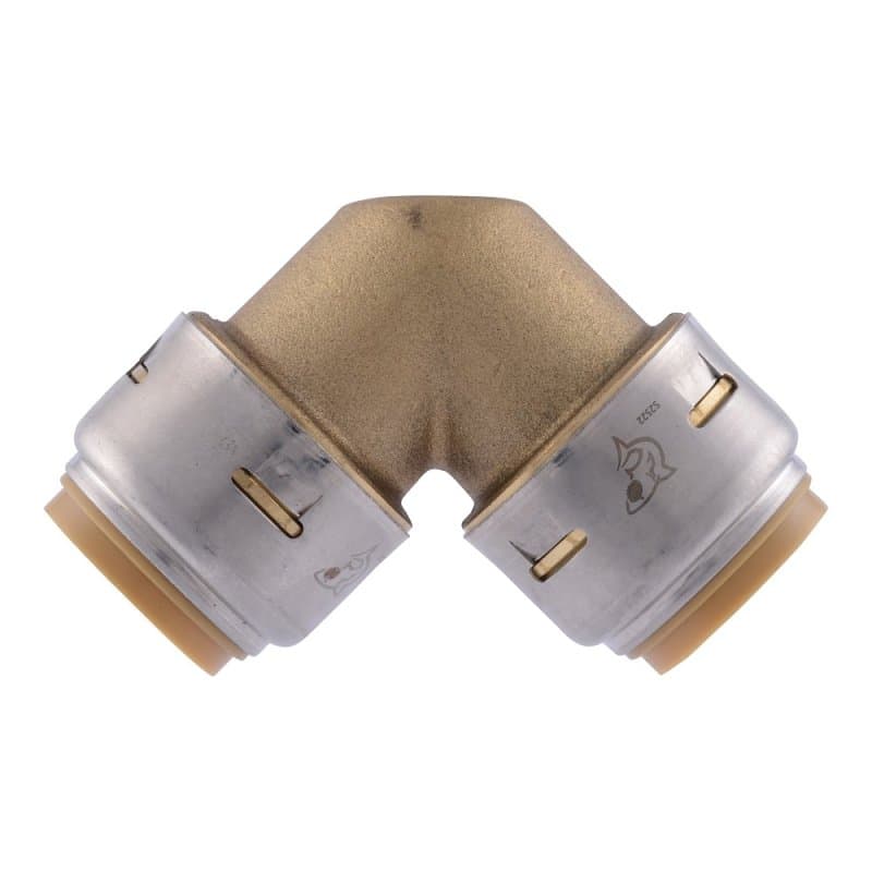 SharkBite Max UR256A Pipe Elbow, 3/4 in Push-to-Connect, 90 deg Angle, DZR Brass, 250 psi Pressure – image 1