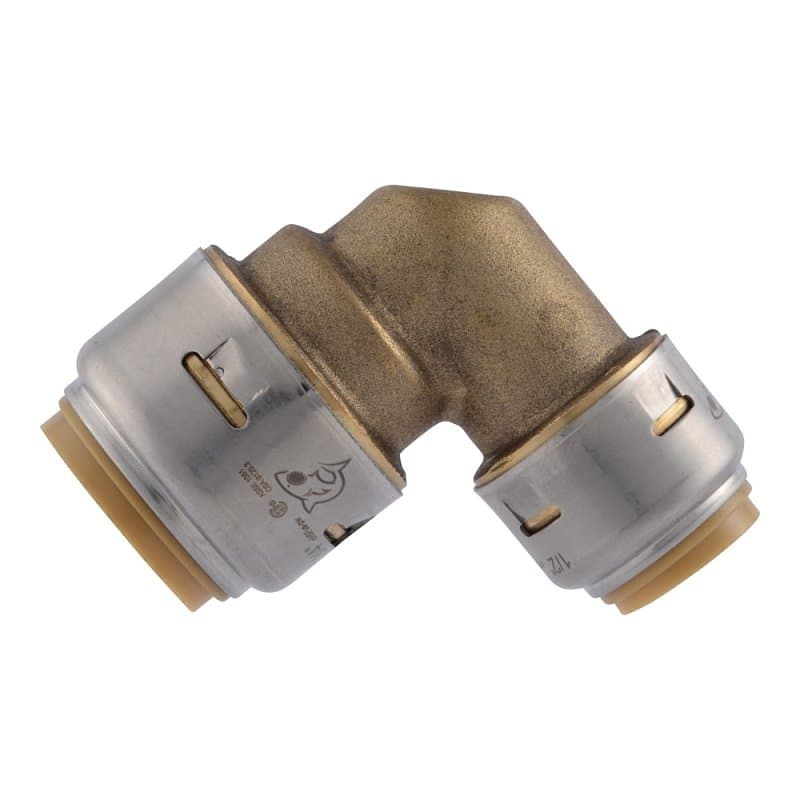 SharkBite UR274A Reducing Elbow, 3/4 x 1/2 in PTC, Brass, 200 psi Pressure – image 1