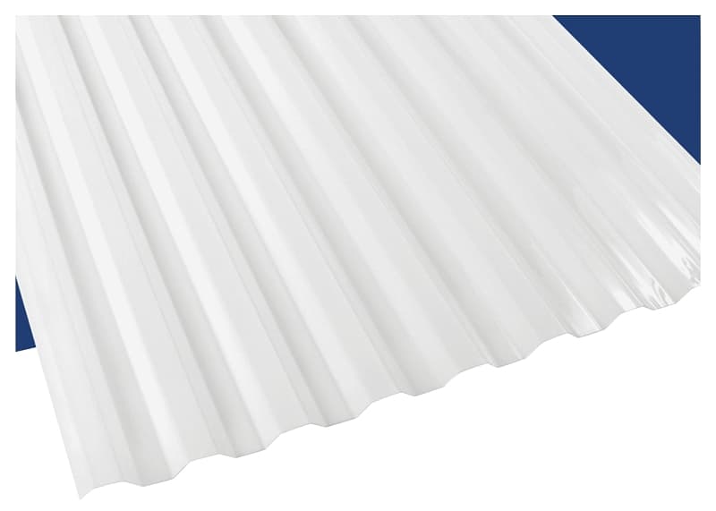 Suntuf 101891 Corrugated Panel, 10 ft L, 26 in W, Greca 76 Profile, 0.032 in Thick Material, Polycarbonate, Opal White – image 1