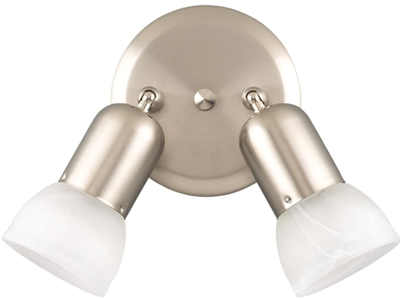 Canarm ICW9251 Track Lighting Fixture, 2-Lamp, Alabaster Glass, Brushed Pewter – image 1