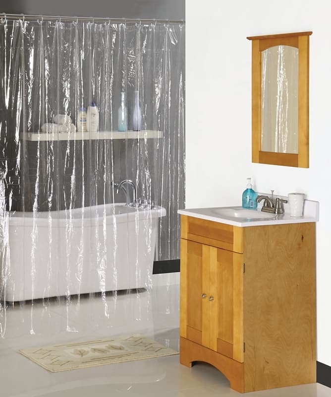 Simple Spaces SD-PCP01-C3L Shower Curtain, Vinyl, Clear, Clear – image 1