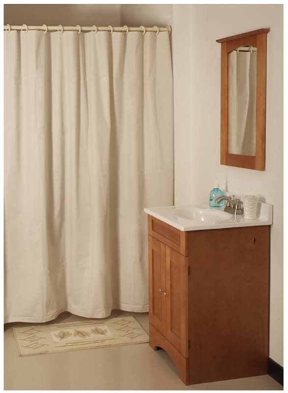 Simple Spaces SD-PCP01-W3L Shower Curtain, Vinyl, White, White – image 1