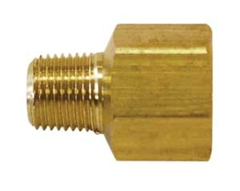 Topring 88.404 Hexagonal Reducing Bushing, 1/4 x 3/8 in, MNPT x FNPT, Brass – image 1