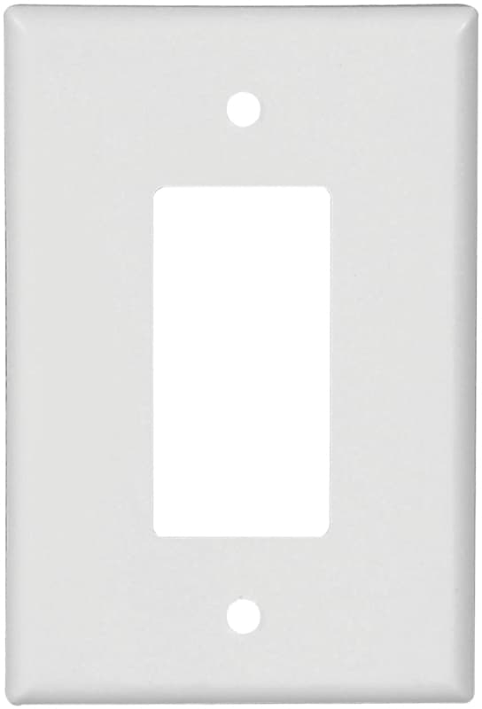 Eaton Wiring Devices 2751W-BOX Wallplate, 5-1/4 in L, 3-1/2 in W, 1 -Gang, Thermoset, White, High-Gloss – image 1