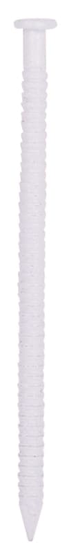 ProSource NTP-162-PS Panel Nail, 15D, 1-5/8 in L, Steel, Painted, Flat Head, Ring Shank, White – image 1