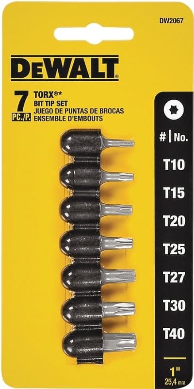 DEWALT TORX Series DW2067 Star Bit Set, 7-Piece, Single-Ended, Steel – image 1