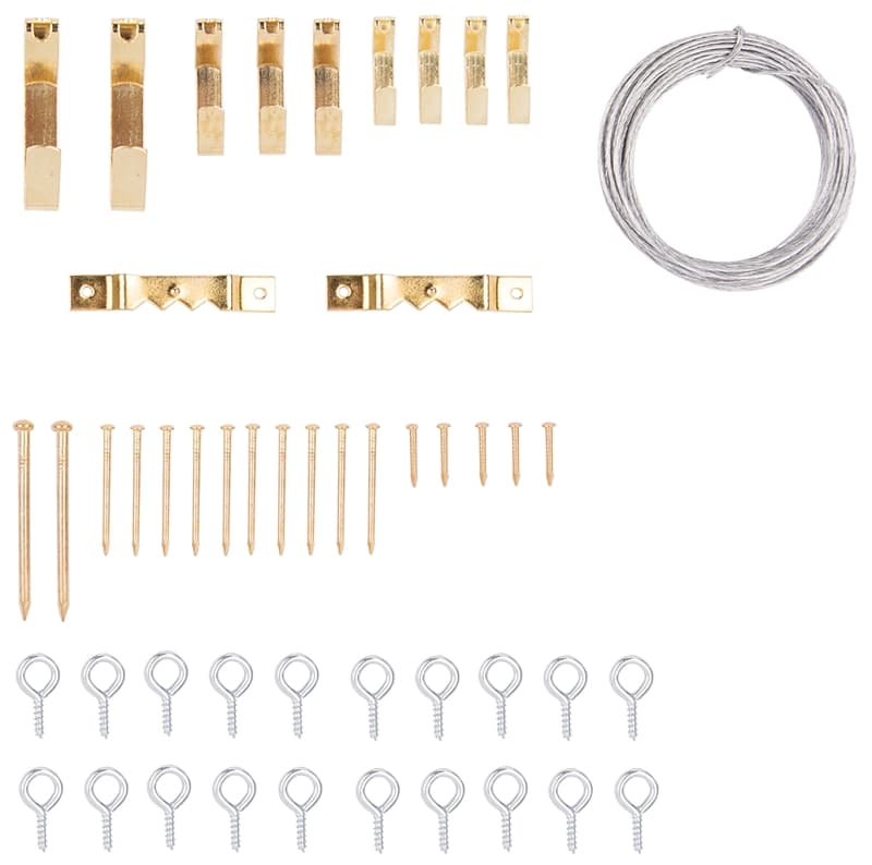 ProSource PH-82109-PS Picture Hanger Kit, Steel, Brass, Brass, 39-Piece – image 1