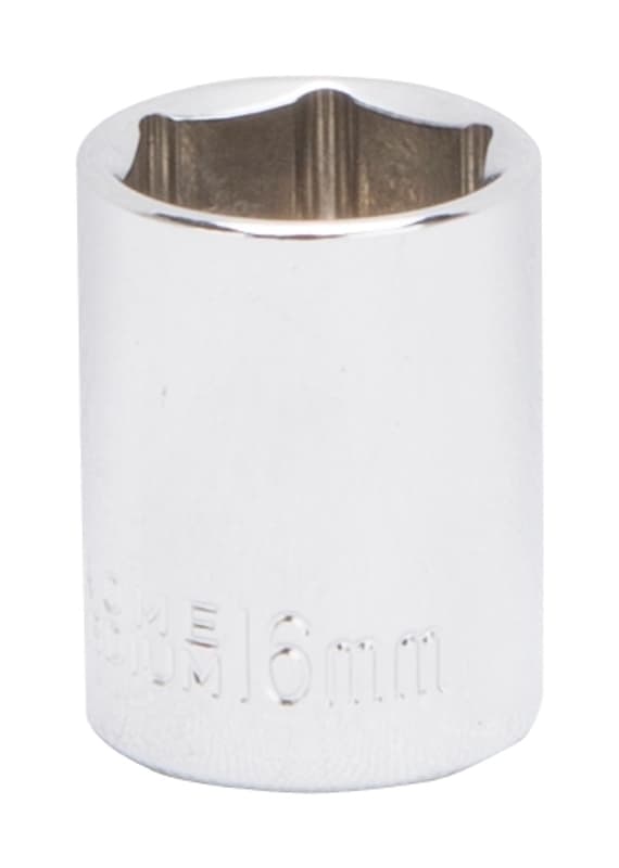 Vulcan MT6499677 Drive Socket, 16 mm Socket, 3/8 in Drive, 6-Point, Chrome Vanadium Steel, Chrome – image 1