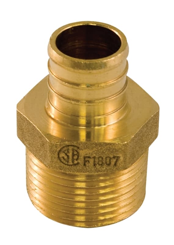 aqua-dynamic 9781-034 Pipe Adapter, 1/2 x 3/4 in, PEX x Male, Brass – image 1