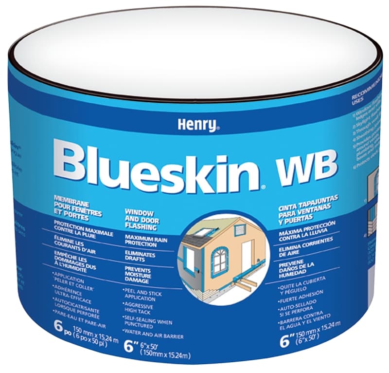 Henry Blueskin WB BH200WB4335 Window and Door Flashing, 50 ft L, 12 in W, Blue, Self Adhesive – image 1