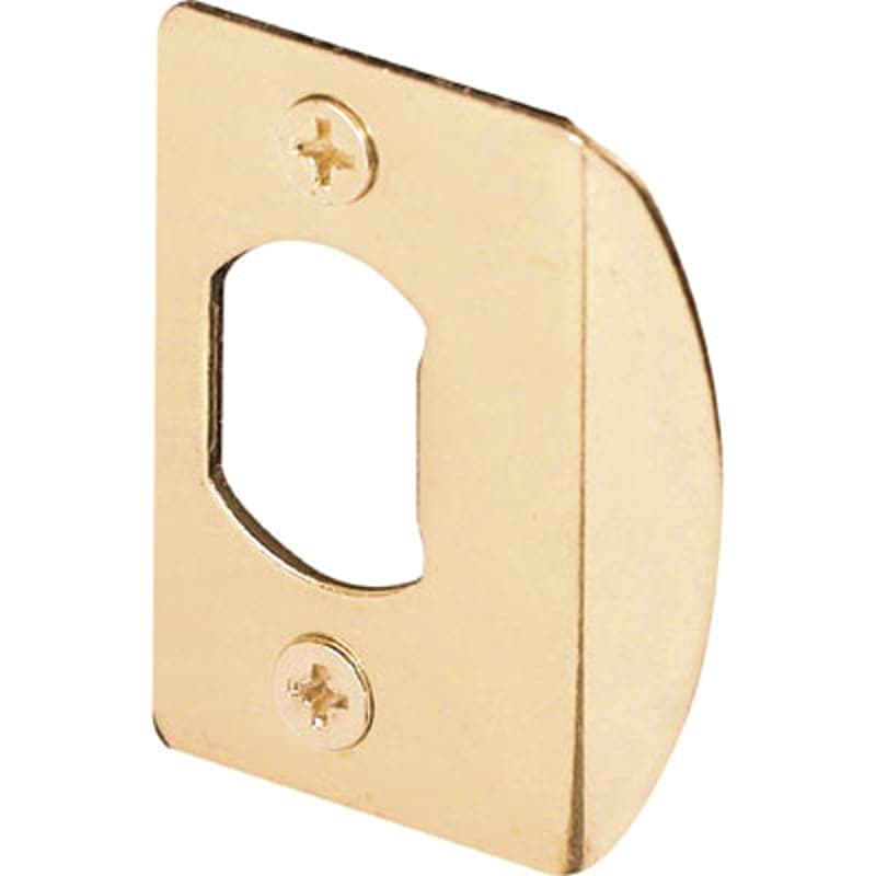 Defender Security E 2232 Strike Plate, 2-1/4 in L, 1-7/16 in W, Steel, Brass – image 1