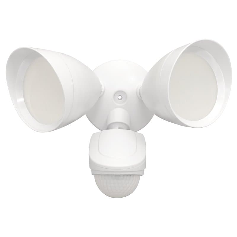 PowerZone O-G1200M-PW Security Light, 110/240 V, 15 W, 2-Lamp, LED Lamp, Daylight Light, 1200 Lumens – image 1
