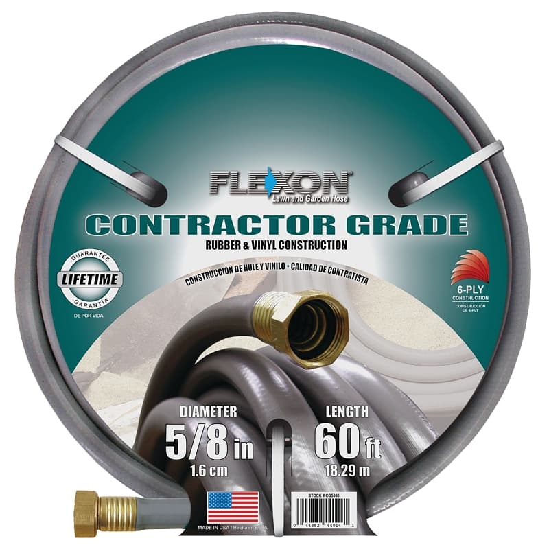 Flexon CG5860 Garden Hose, 5/8 in, 60 ft L, Rubber/Vinyl – image 1