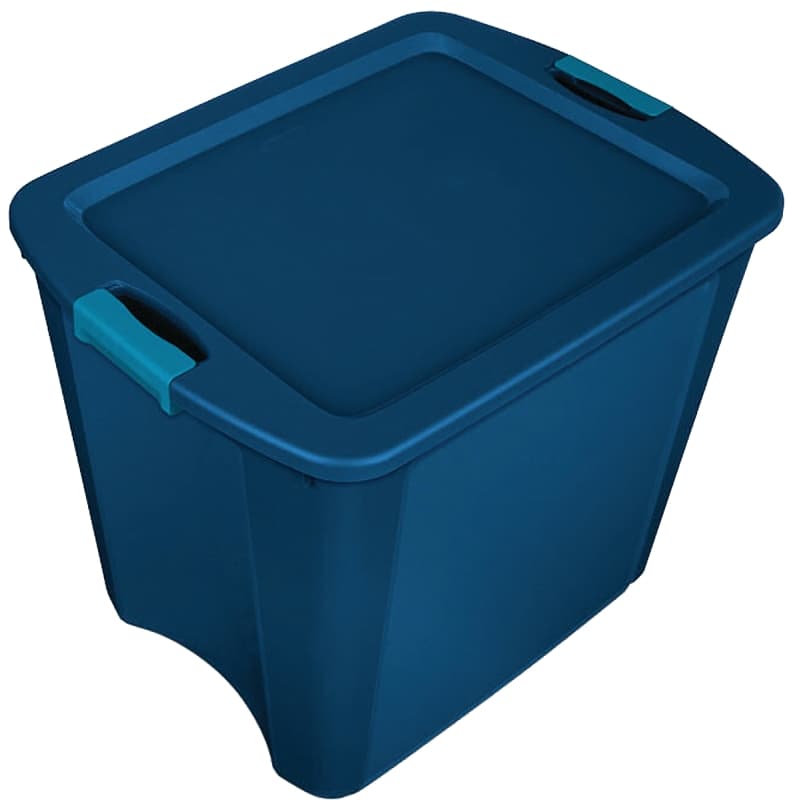 Sterilite 14487404 Carry Tote, Plastic, True Blue, 23-5/8 in L, 18-5/8 in W, 20-1/8 in H – image 1