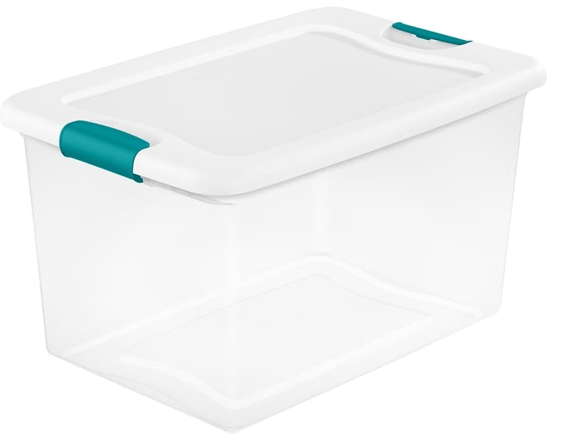 Sterilite 14978006 Latching Box, Plastic, Clear/White, 23-3/4 in L, 16 in W, 13-1/2 in H – image 1