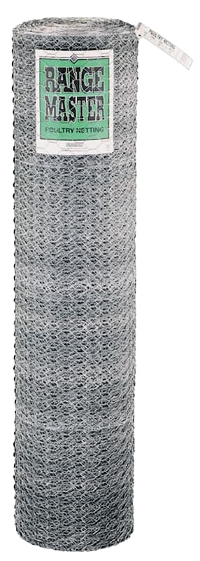 Rangemaster 5934 Poultry Net, 50 ft L, 24 in W, 20 Gauge, Hexagonal Mesh, 1 in Mesh, Steel – image 1