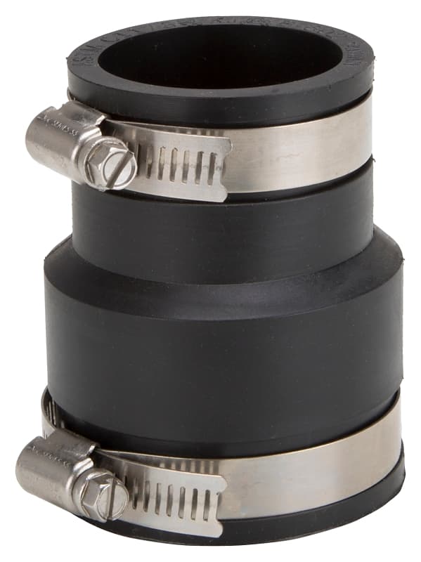 ProSource FC56-215 Coupling, 2 x 1-1/2 in, Cast Iron, Plastic and Steel Drain Pipes, PVC, Black – image 1