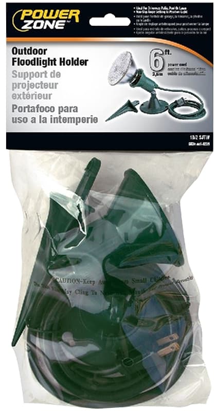 PowerZone ORFL10506 Flood Light Kit, Plastic, Green, For: Outdoor – image 1