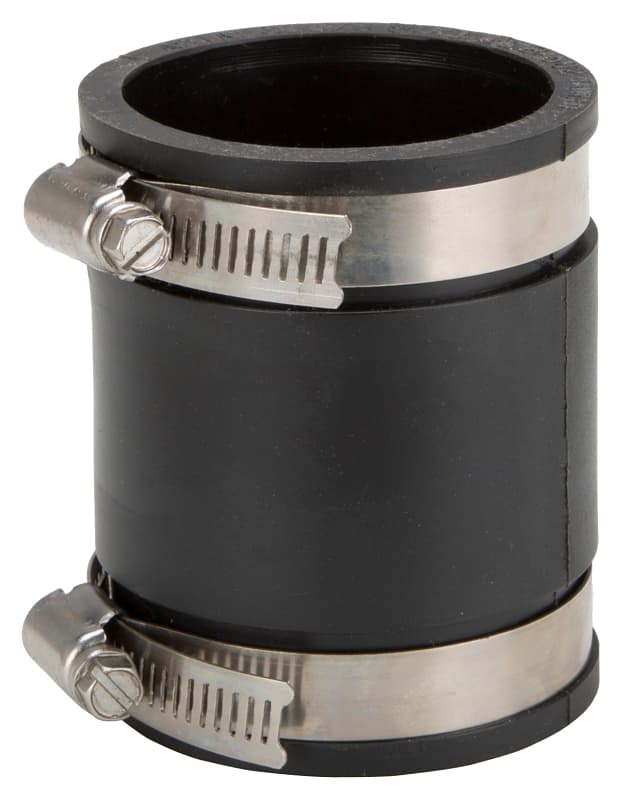 ProSource FC56-22 Coupling, 2 x 2 in, Cast Iron, Plastic and Steel Drain Pipes, PVC, Black – image 1