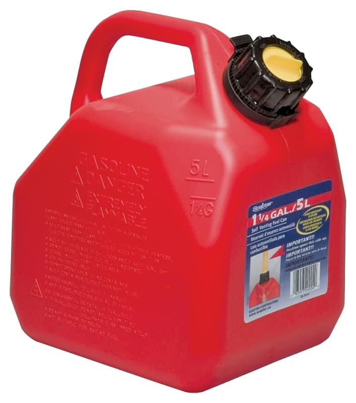 Scepter 07081 Gas Can with CRC, 1.25 gal Capacity, Polyethylene, Red – image 1