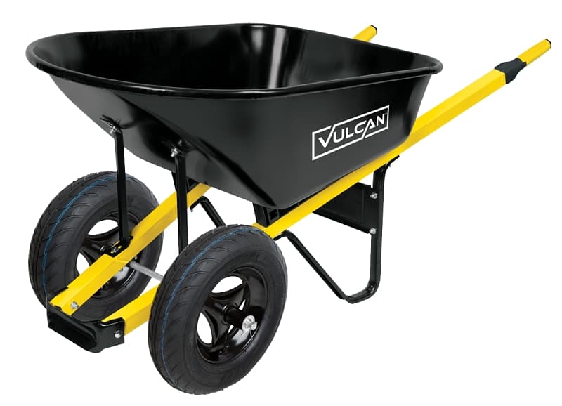 Vulcan 34885 Wheelbarrow, 6 cu-ft Volume, Steel Tray, 2-Wheel, Pneumatic Wheel, 16 in Wheel, Cushion-Grip Handle – image 1